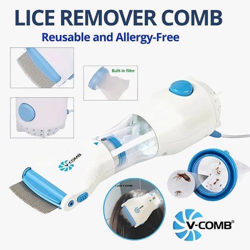 Anti Lice Metal Comb with 4 Filters |  Fine Tooth Head Lice & Nit Removal Comb